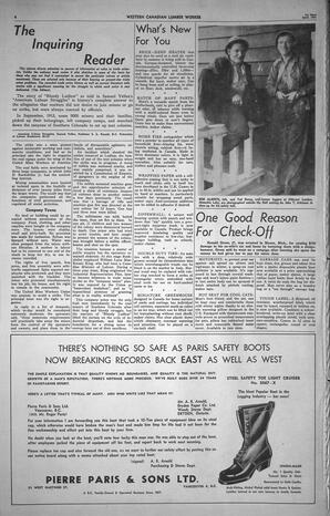   The Western Canadian Lumber Worker, Vol. XXVIII, No. 7, 1st Issue Apr. 1961   , page 6