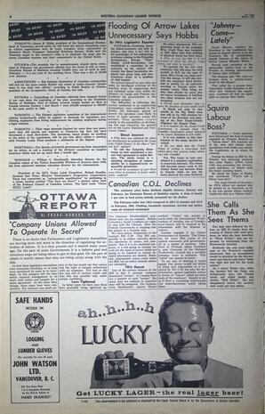   The Western Canadian Lumber Worker, Vol. XXVIII, No. 6, 2nd Issue Mar. 1961   , page 8