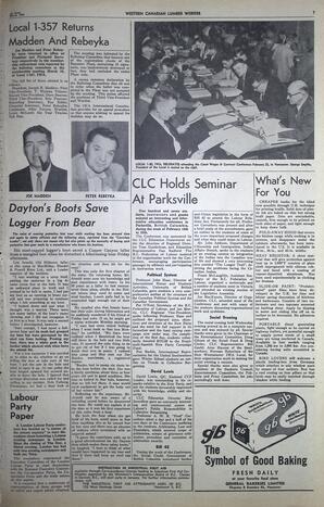   The Western Canadian Lumber Worker, Vol. XXVIII, No. 5, 1st Issue Mar. 1961   , page 7