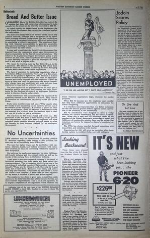   The Western Canadian Lumber Worker, Vol. XXVIII, No. 5, 1st Issue Mar. 1961   , page 4