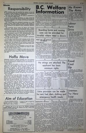  The Western Canadian Lumber Worker, Vol. XXVIII, No. 2, 2nd Issue Jan. 1961   , page 4