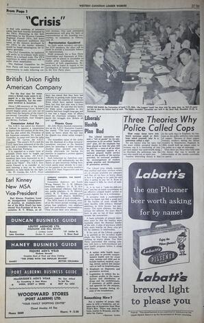   The Western Canadian Lumber Worker, Vol. XXVIII, No. 2, 2nd Issue Jan. 1961   , page 2