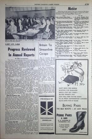   The Western Canadian Lumber Worker, Vol. XXVIII, No. 1, 1st Issue Jan. 1961   , page 6
