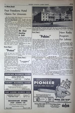   The Western Canadian Lumber Worker, Vol. XXVIII, No. 1, 1st Issue Jan. 1961   , page 2