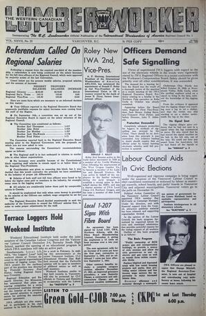   The Western Canadian Lumber Worker, Vol. XXVII, No. 23, 1st Issue Dec. 1960   , page 2