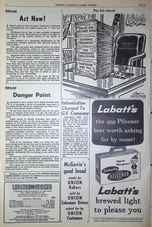   The Western Canadian Lumber Worker, Vol. XXVII, No. 22, 2nd Issue Nov. 1960   , page 4