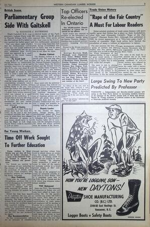   The Western Canadian Lumber Worker, Vol. XXVII, No. 22, 2nd Issue Nov. 1960   , page 3