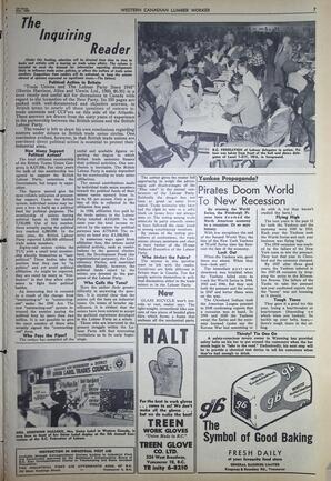   The Western Canadian Lumber Worker, Vol. XXVII, No. 21, 1st Issue Nov. 1960   , page 7