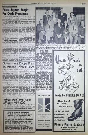   The Western Canadian Lumber Worker, Vol. XXVII, No. 21, 1st Issue Nov. 1960   , page 6