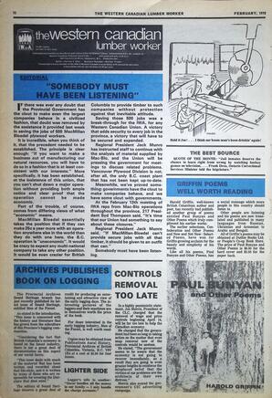   The Western Canadian Lumber Worker, Vol. XLVI No. 2, Feb. 1978   , page 12