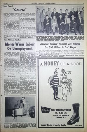   The Western Canadian Lumber Worker, Vol. XXVII, No. 21, 1st Issue Nov. 1960   , page 3