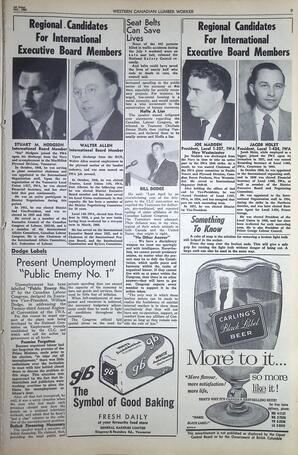  The Western Canadian Lumber Worker, Vol. XXVII, No. 19, 1st Issue Oct. 1960   , page 9