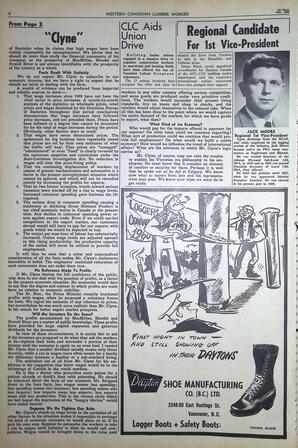   The Western Canadian Lumber Worker, Vol. XXVII, No. 19, 1st Issue Oct. 1960   , page 6