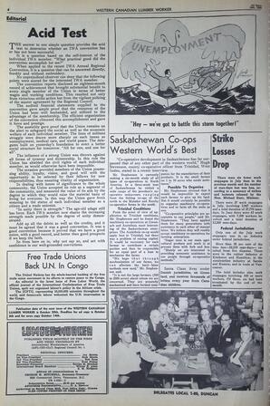   The Western Canadian Lumber Worker, Vol. XXVII, No. 19, 1st Issue Oct. 1960   , page 4