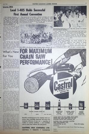   The Western Canadian Lumber Worker, Vol. XXVII, No. 17, 1st Issue Sep. 1960   , page 7