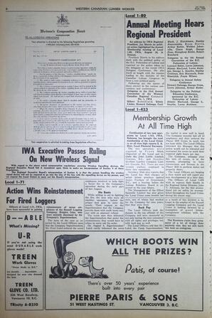   The Western Canadian Lumber Worker, Vol. XXVII, No. 17, 1st Issue Sep. 1960   , page 6