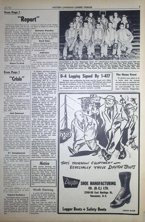   The Western Canadian Lumber Worker, Vol. XXVII, No. 17, 1st Issue Sep. 1960   , page 3