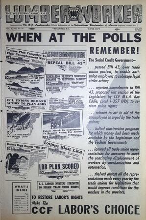   The Western Canadian Lumber Worker, Vol. XXVII, No. 16, 2nd Issue Aug. 1960   , page 1