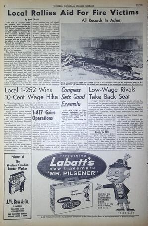   The Western Canadian Lumber Worker, Vol. XXVII, No. 14, 2nd Issue Jul. 1960   , page 2