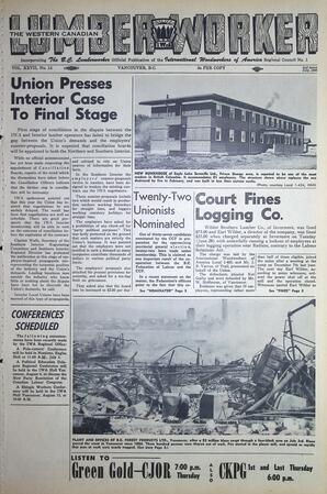   The Western Canadian Lumber Worker, Vol. XXVII, No. 14, 2nd Issue Jul. 1960   , page 1