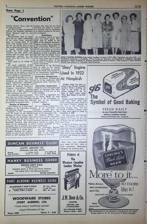   The Western Canadian Lumber Worker, Vol. XXVII, No. 13, 1st Issue Jul. 1960   , page 2