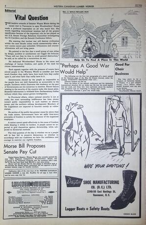   The Western Canadian Lumber Worker, Vol. XXVII, No. 12, 2nd Issue Jun. 1960   , page 4