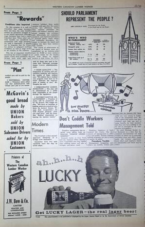   The Western Canadian Lumber Worker, Vol. XXVII, No. 12, 2nd Issue Jun. 1960   , page 2