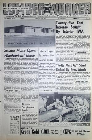   The Western Canadian Lumber Worker, Vol. XXVII, No. 11, 1st Issue Jun. 1960   , page 1