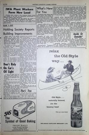   The Western Canadian Lumber Worker, Vol. XXVII, No. 10, 2nd Issue May 1960   , page 7