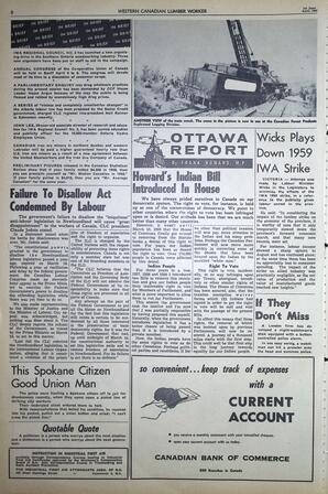   The Western Canadian Lumber Worker, Vol. XXVII, No. 7, 1st Issue Apr. 1960   , page 8
