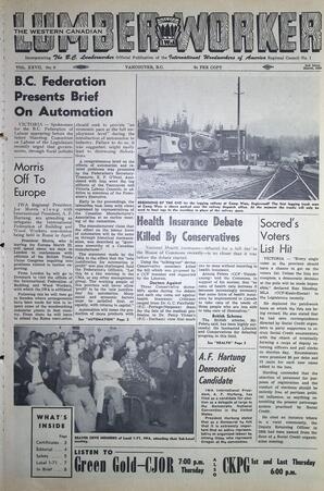   The Western Canadian Lumber Worker, Vol. XXVII, No. 6, 2nd Issue Mar. 1960   , page 1