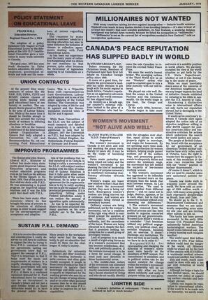   The Western Canadian Lumber Worker, Vol. XLVI No. 1, Jan. 1978   , page 10