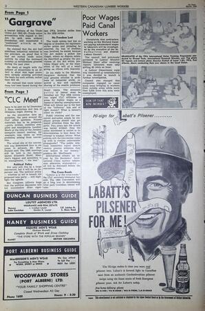   The Western Canadian Lumber Worker, Vol. XXVII, No. 5, 1st Issue Mar. 1960   , page 2