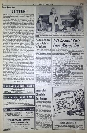   The B.C. Lumber Worker, Vol. XXVII, No. 1, 1st Issue Jan. 1960   , page 2