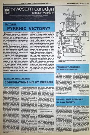   The Western Canadian Lumber Worker, Vol. XLV No. 6, Dec. 1977   , page 12