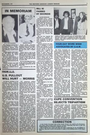   The Western Canadian Lumber Worker, Vol. XLV No. 6, Dec. 1977   , page 3