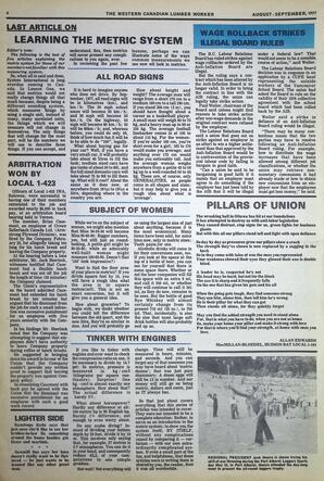  The Western Canadian Lumber Worker, Vol. XLV No. 4, Aug.-Sep. 1977   , page 4