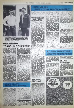   The Western Canadian Lumber Worker, Vol. XLV No. 4, Aug.-Sep. 1977   , page 2