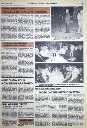   The Western Canadian Lumber Worker, Vol. XLV No. 3, Jun.-Jul. 1977   , page 13