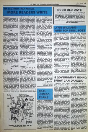   The Western Canadian Lumber Worker, Vol. XLV No. 2, Apr.-May. 1977   , page 8