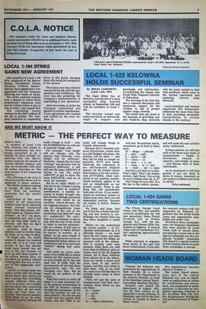   The Western Canadian Lumber Worker, Vol. XLIV No. 6, Dec. 1976-Jan. 1977   , page 5