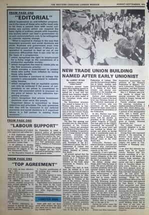   The Western Canadian Lumber Worker, Vol. XLIV No. 4, Aug.-Sep. 1976   , page 2