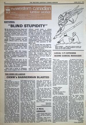   The Western Canadian Lumber Worker, Vol. XLIV No. 3, Jun.-Jul. 1976   , page 20