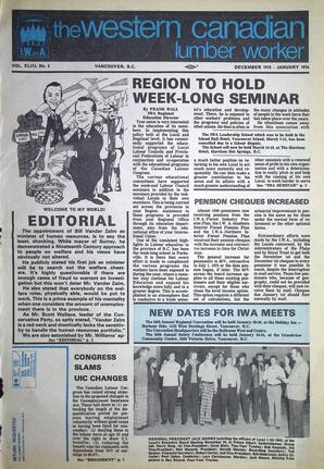   The Western Canadian Lumber Worker, Vol. XLIII No. 5, Dec. 1975-Jan. 1976   , page 1