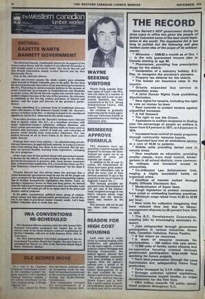   The Western Canadian Lumber Worker, Vol. XLIII No. 4, Nov. 1975   , page 12