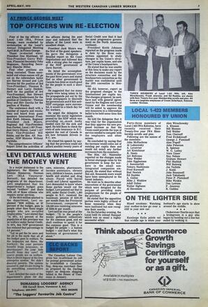   The Western Canadian Lumber Worker, Vol. XLIII No. 3, Apr.-May 1975   , page 7