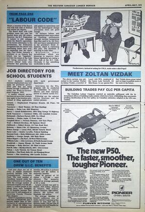   The Western Canadian Lumber Worker, Vol. XLIII No. 3, Apr.-May 1975   , page 2