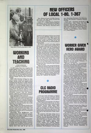   The Western Canadian Lumber Worker, Vol. XLVIII No. 10, Nov.-Dec 1980   , page 12
