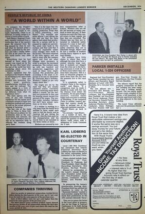   The Western Canadian Lumber Worker, Vol. XLII No. 9, Dec. 1974   , page 2