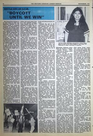   The Western Canadian Lumber Worker, Vol. XLII No. 8, Nov. 1974   , page 10